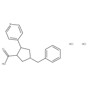 (3S,4R)-1-benzyl-4-(pyridin-4-yl)pyrrolidine-3-carboxylic acid dihydrochloride结构式