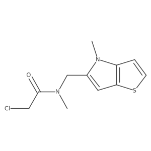 2-chloro-N-methyl-N-({4-methyl-4H-thieno[3,2-b]pyrrol-5-yl}methyl)acetamide结构式