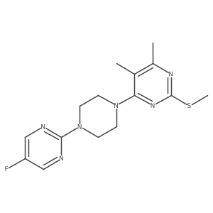 4-[4-(5-Fluoropyrimidin-2-yl)piperazin-1-yl]-5,6-dimethyl-2-(methylsulfanyl)pyrimidine Structure