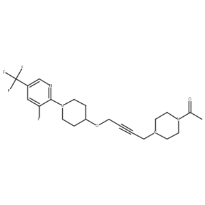 1-{4-[4-({1-[3-Fluoro-5-(trifluoromethyl)pyridin-2-yl]piperidin-4-yl}oxy)but-2-yn-1-yl]piperazin-1-yl}ethan-1-one Structure