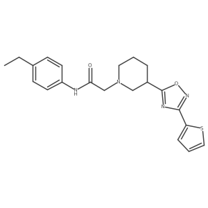 N-(4-ethylphenyl)-2-{3-[3-(thiophen-2-yl)-1,2,4-oxadiazol-5-yl]piperidin-1-yl}acetamide结构式