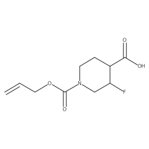 rac-(3R,4S)-3-fluoro-1-[(prop-2-en-1-yloxy)carbonyl]piperidine-4-carboxylic acid Structure