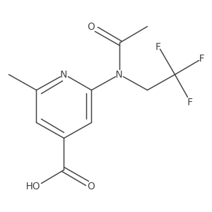 2-methyl-6-[N-(2,2,2-trifluoroethyl)acetamido]pyridine-4-carboxylic acid结构式