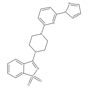 3-[4-(6-Pyrazol-1-ylpyridin-2-yl)piperazin-1-yl]-1,2-benzothiazole 1,1-dioxide结构式