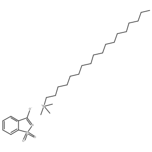 1-Octadecanaminium, N,N,N-trimethyl-, salt with 1.2-benzisothiazol-3 (2H)-one 1,1-dioxide (1:1)结构式