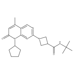 N-tert-butyl-1-{8-cyclopentyl-5-methyl-7-oxo-7H,8H-pyrido[2,3-d]pyrimidin-2-yl}azetidine-3-carboxamide结构式