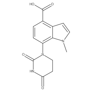 7-(2,4-dioxo-1,3-diazinan-1-yl)-1-methyl-1H-indole-4-carboxylic acid结构式