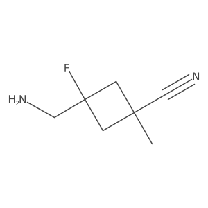 3-(Aminomethyl)-3-fluoro-1-methyl-cyclobutanecarbonitrile Structure