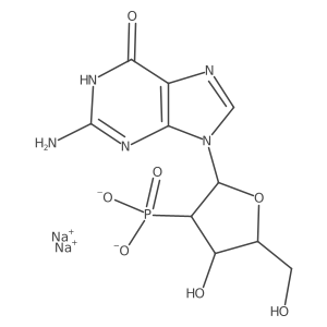 Sodium (2-(2-amino-6-oxo-1H-purin-9(6H)-yl)-4-hydroxy-5-(hydroxymethyl)tetrahydrofuran-3-yl)phosphonate结构式