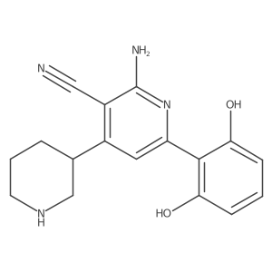 2-Amino-6-(2,6-dihydroxyphenyl)-4-(3-piperidinyl)-3-pyridinecarbonitrile Structure