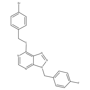 7-((4-bromobenzyl)thio)-3-(4-fluorobenzyl)-3H-[1,2,3]triazolo[4,5-d]pyrimidine Structure