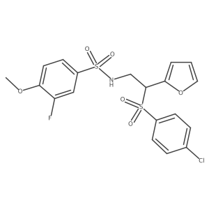 N-[2-[(4-chlorophenyl)sulfonyl]-2-(2-furyl)ethyl]-3-fluoro-4-methoxybenzenesulfonamide结构式
