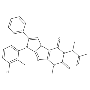 8-(3-chloro-2-methylphenyl)-1-methyl-3-(3-oxobutan-2-yl)-7-phenyl-1H-imidazo[2,1-f]purine-2,4(3H,8H)-dione Structure