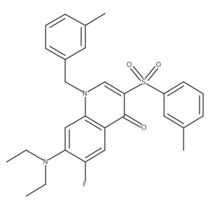 7-(diethylamino)-6-fluoro-1-(3-methylbenzyl)-3-(m-tolylsulfonyl)quinolin-4(1H)-one Structure
