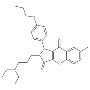 2-(3-(Diethylamino)propyl)-7-methyl-1-(4-propoxyphenyl)-1,2-dihydrochromeno[2,3-c]pyrrole-3,9-dione结构式