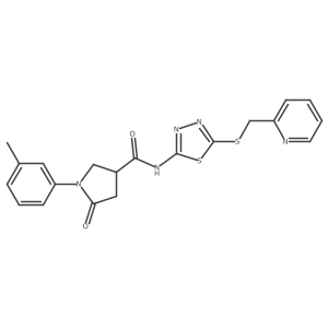 5-oxo-N-(5-((pyridin-2-ylmethyl)thio)-1,3,4-thiadiazol-2-yl)-1-(m-tolyl)pyrrolidine-3-carboxamide Structure
