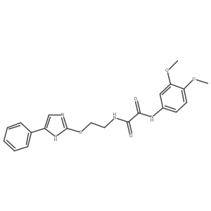 N1-(3,4-dimethoxyphenyl)-N2-(2-((4-phenyl-1H-imidazol-2-yl)thio)ethyl)oxalamide Structure