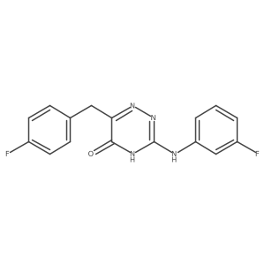 6-(4-fluorobenzyl)-3-((3-fluorophenyl)amino)-1,2,4-triazin-5(4H)-one Structure