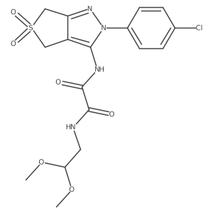 N1-(2-(4-chlorophenyl)-5,5-dioxido-4,6-dihydro-2H-thieno[3,4-c]pyrazol-3-yl)-N2-(2,2-dimethoxyethyl)oxalamide结构式