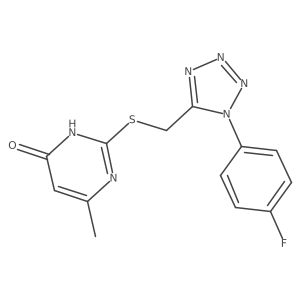 2-({[1-(4-fluorophenyl)-1H-tetrazol-5-yl]methyl}sulfanyl)-6-methylpyrimidin-4-ol Structure