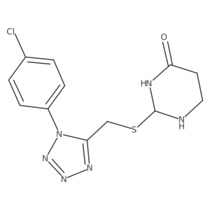 2-[[1-(4-Chlorophenyl)tetrazol-5-yl]methylsulfanyl]-1,3-diazinan-4-one Structure