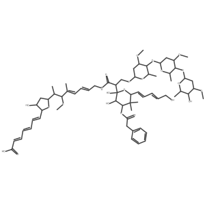 7-[5-[8-[[2-[2,3-Dihydroxy-6-(5-hydroxypenta-1,3-dienyl)-5,5-dimethyl-4-(2-phenylacetyl)oxyoxan-2-yl]-3-[5-[5-(5-hydroxy-4-methoxy-6-methyloxan-2-yl)oxy-4-methoxy-6-methyloxan-2-yl]oxy-4-methoxy-6-methyloxan-2-yl]oxypropanoyl]amino]-3-methoxy-4-methylocta-4,6-dien-2-yl]-3-hydroxyoxolan-2-yl]hepta-2,4,6-trienoic acid结构式