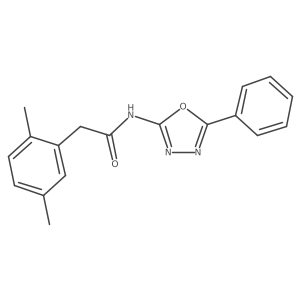 2-(2,5-dimethylphenyl)-N-(5-phenyl-1,3,4-oxadiazol-2-yl)acetamide Structure