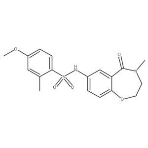 4-methoxy-2-methyl-N-(4-methyl-5-oxo-2,3,4,5-tetrahydrobenzo[f][1,4]oxazepin-7-yl)benzenesulfonamide结构式