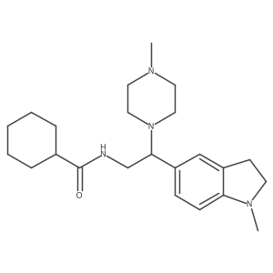 N-(2-(1-methylindolin-5-yl)-2-(4-methylpiperazin-1-yl)ethyl)cyclohexanecarboxamide结构式