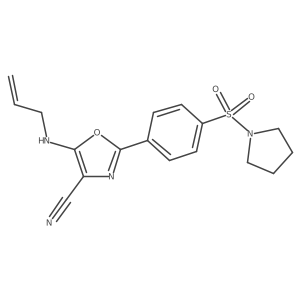 5-(Allylamino)-2-(4-(pyrrolidin-1-ylsulfonyl)phenyl)oxazole-4-carbonitrile结构式