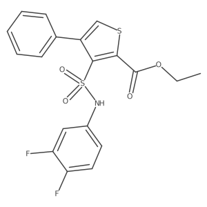 Ethyl 3-[(3,4-difluorophenyl)sulfamoyl]-4-phenylthiophene-2-carboxylate结构式