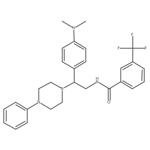 N-{2-[4-(dimethylamino)phenyl]-2-(4-phenylpiperazin-1-yl)ethyl}-3-(trifluoromethyl)benzamide Structure
