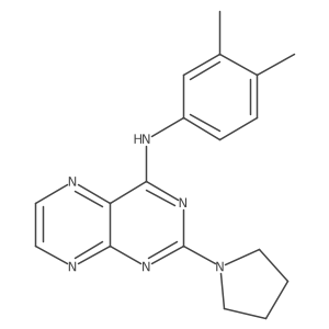 N-(3,4-dimethylphenyl)-2-(pyrrolidin-1-yl)pteridin-4-amine结构式