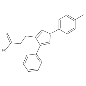 3-(3-Phenyl-1-p-tolyl-1H-pyrazol-4-yl)propanoic acid结构式