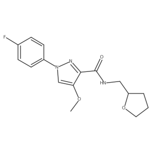 1-(4-fluorophenyl)-4-methoxy-N-((tetrahydrofuran-2-yl)methyl)-1H-pyrazole-3-carboxamide结构式