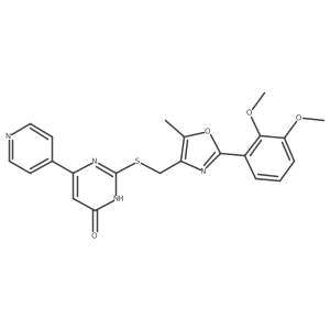 2-(((2-(2,3-Dimethoxyphenyl)-5-methyloxazol-4-yl)methyl)thio)-6-(pyridin-4-yl)pyrimidin-4-ol结构式