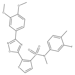 2-[3-(3,4-dimethoxyphenyl)-1,2,4-oxadiazol-5-yl]-N-(3-fluoro-4-methylphenyl)-N-methylthiophene-3-sulfonamide结构式