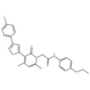N-(4-ethoxyphenyl)-2-(3-(3-(4-fluorophenyl)-1,2,4-oxadiazol-5-yl)-4,6-dimethyl-2-oxopyridin-1(2H)-yl)acetamide结构式