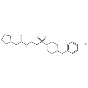 N-(2-((4-benzylpiperazin-1-yl)sulfonyl)ethyl)-2-cyclopentylacetamide hydrochloride Structure