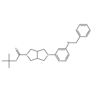 rel-1,1-Dimethylethyl (3aR,6aS)-hexahydro-5-[5-[(phenylmethyl)amino]-3-pyridinyl]pyrrolo[3,4-c]pyrrole-2(1H)-carboxylate Structure
