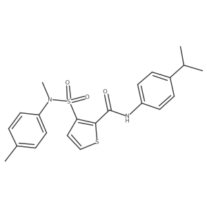 3-[methyl(4-methylphenyl)sulfamoyl]-N-[4-(propan-2-yl)phenyl]thiophene-2-carboxamide结构式