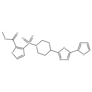Methyl 3-((4-(5-(furan-2-yl)-1,3,4-oxadiazol-2-yl)piperidin-1-yl)sulfonyl)thiophene-2-carboxylate Structure