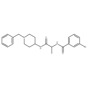 3-Bromo-N-[1-methyl-2-oxo-2-[[1-(phenylmethyl)-4-piperidinyl]amino]ethyl]benzamide Structure