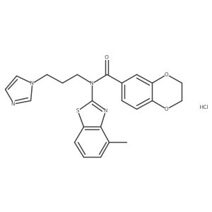 N-(3-(1H-imidazol-1-yl)propyl)-N-(4-methylbenzo[d]thiazol-2-yl)-2,3-dihydrobenzo[b][1,4]dioxine-6-carboxamide hydrochloride结构式