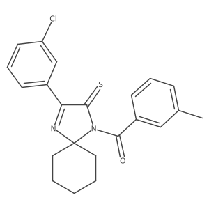3-(3-Chlorophenyl)-1-(3-methylbenzoyl)-1,4-diazaspiro[4.5]dec-3-ene-2-thione Structure