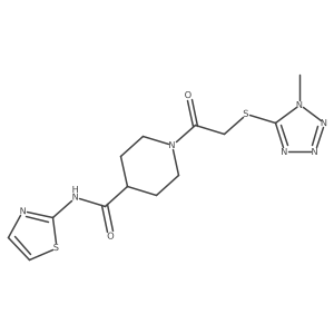 1-(2-((1-methyl-1H-tetrazol-5-yl)thio)acetyl)-N-(thiazol-2-yl)piperidine-4-carboxamide Structure