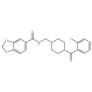 N-((1-(2-fluorobenzoyl)piperidin-4-yl)methyl)benzo[d][1,3]dioxole-5-carboxamide Structure