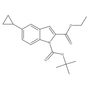 5-Cyclopropyl-1h-indole-1,2-dicarboxylic acid 1-(1,1-dimethylethyl) 2-ethyl ester Structure