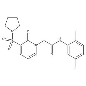 N-(5-fluoro-2-methylphenyl)-2-(2-oxo-3-(pyrrolidin-1-ylsulfonyl)pyridin-1(2H)-yl)acetamide结构式