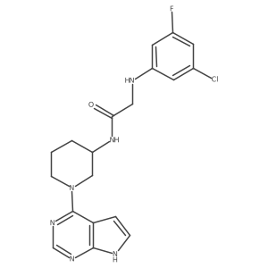 N-(1-(7H-pyrrolo[2,3-d]pyrimidin-4-yl)piperidin-3-yl)-2-(3-chloro-5-fluorophenylamino)acetamide Structure